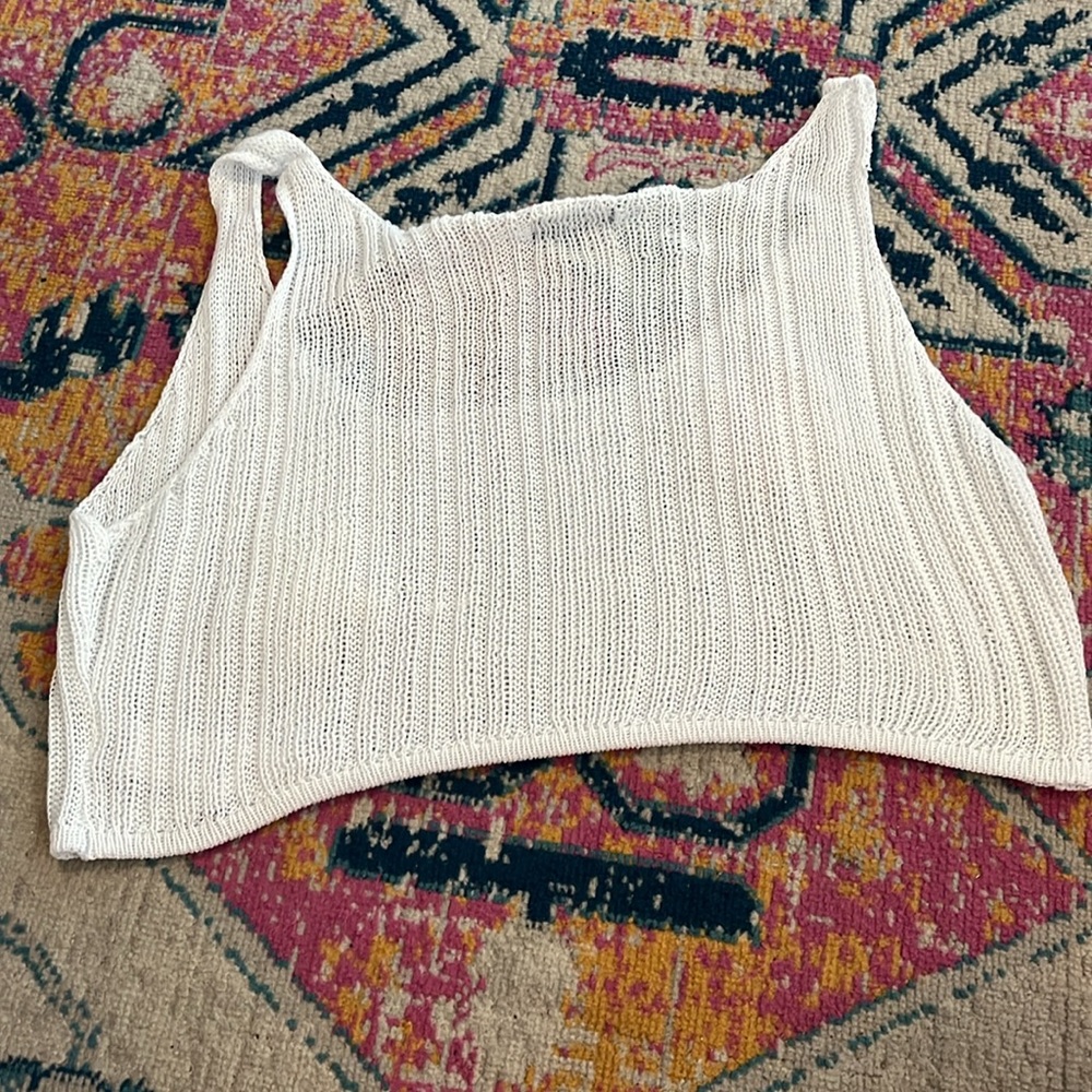 PrettyLittleThing White Knit Top - Picture 5 of 5